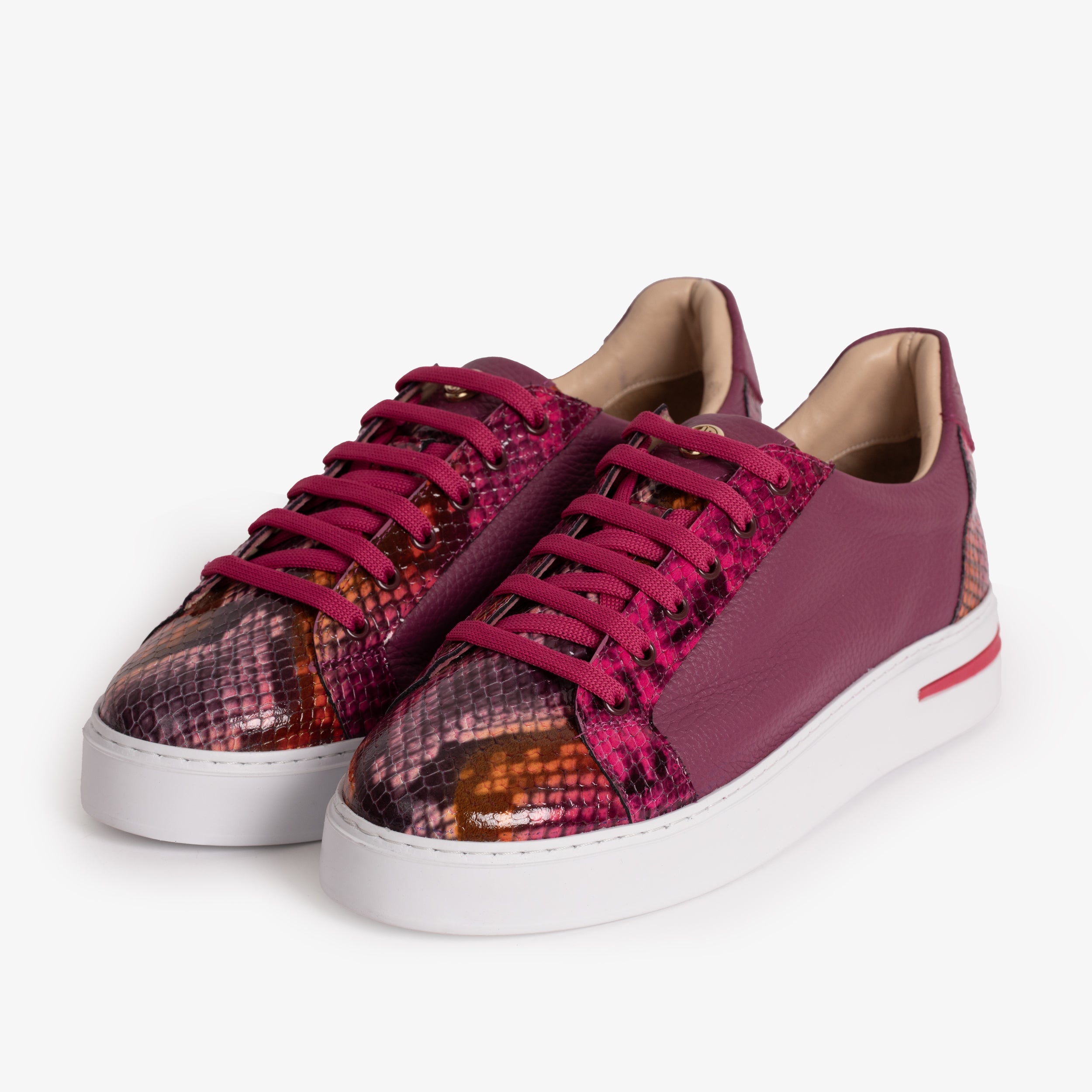 The Burano Purple Fuchsia Leather Sneaker On Sale