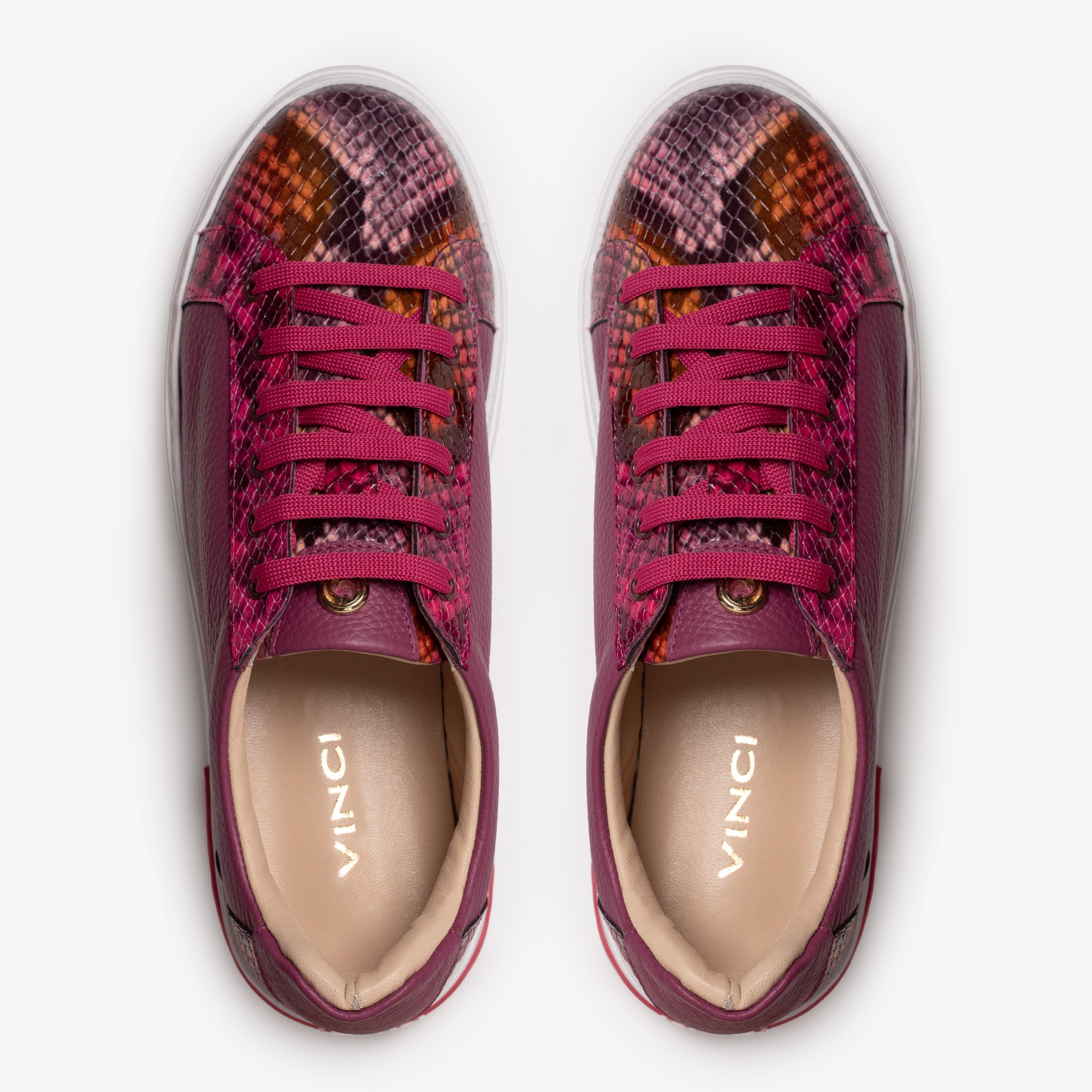 The Burano Purple Fuchsia Leather Sneaker On Sale