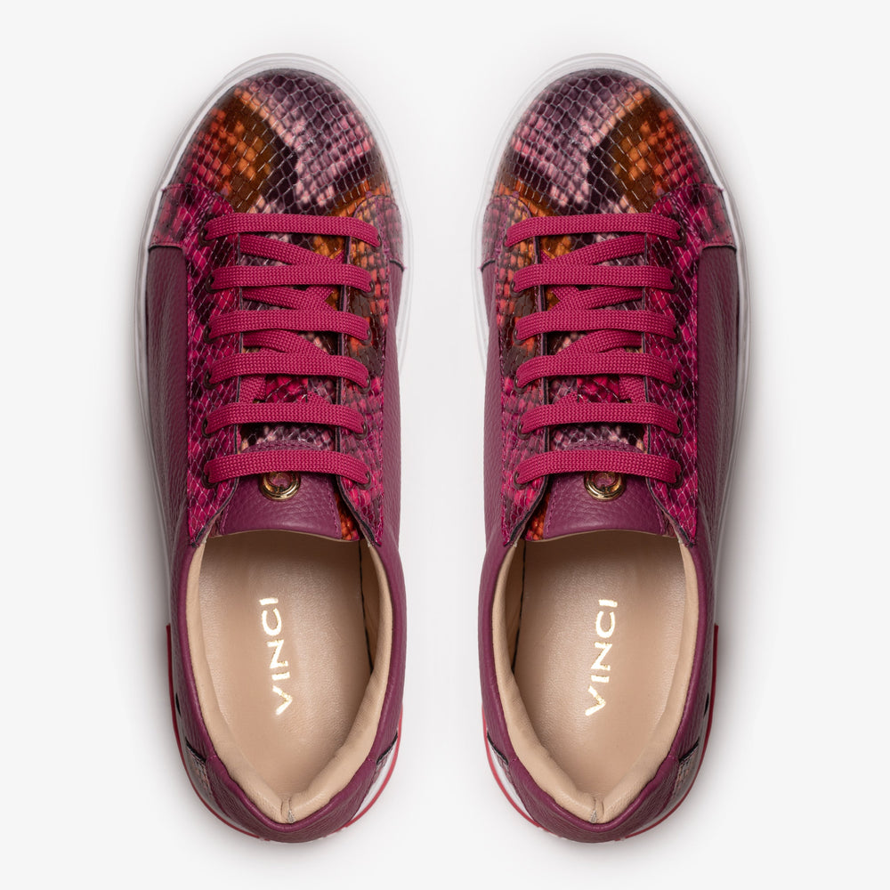 The Burano Purple Fuchsia Leather Sneaker On Sale