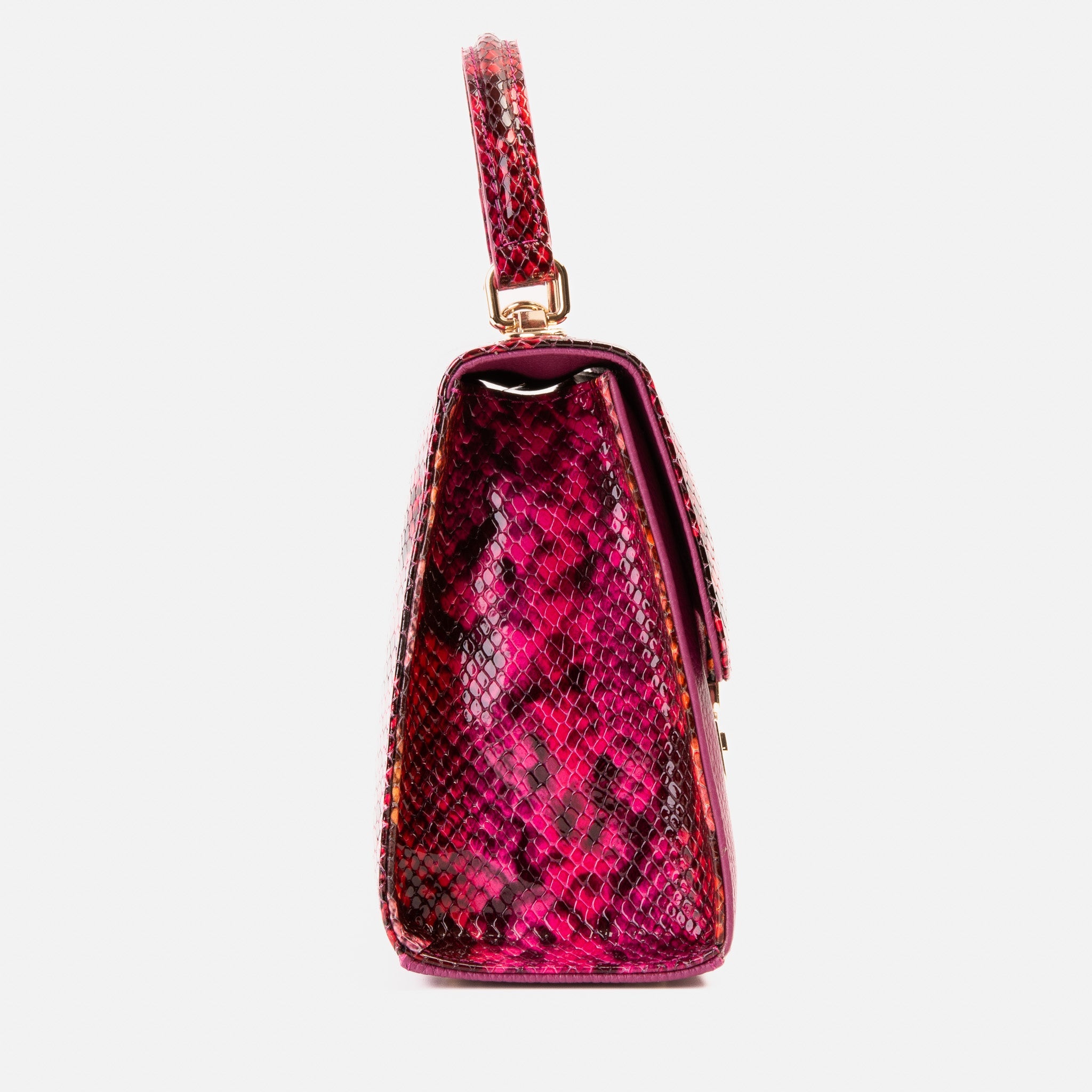 The Burano Fuchsia Leather Handbag For Sale