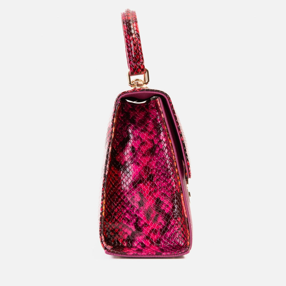 The Burano Fuchsia Leather Handbag For Sale