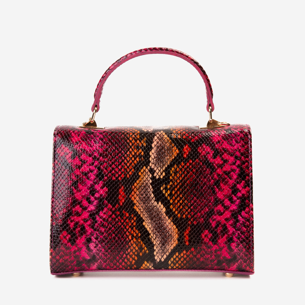 The Burano Fuchsia Leather Handbag For Sale