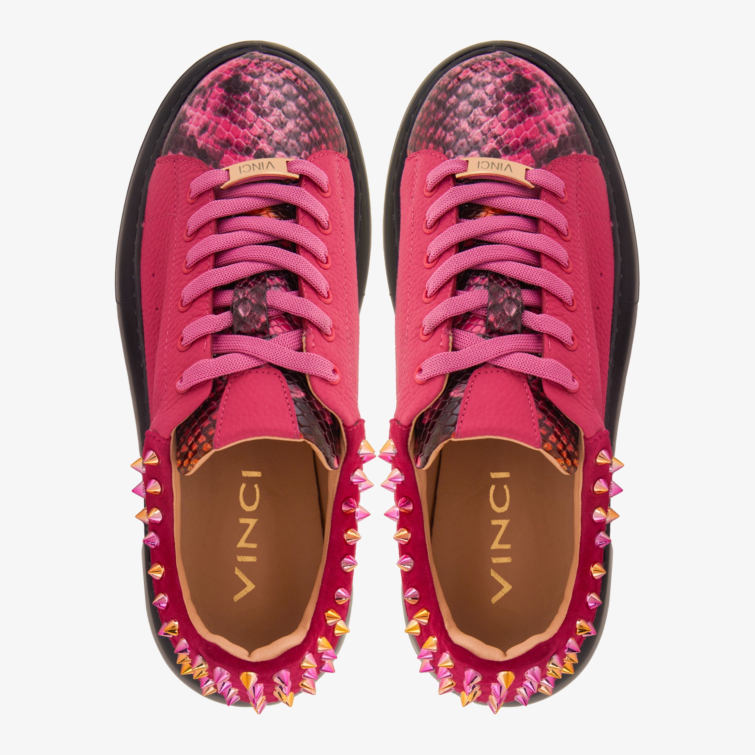 The Venezia Fuchsia Leather Sneaker All New