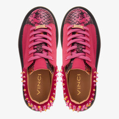 The Venezia Fuchsia Leather Sneaker All New