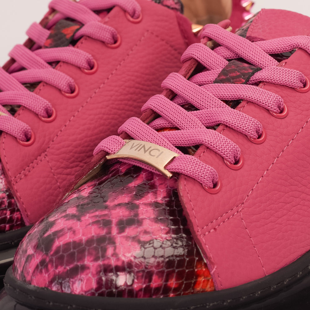 The Venezia Fuchsia Leather Sneaker All New