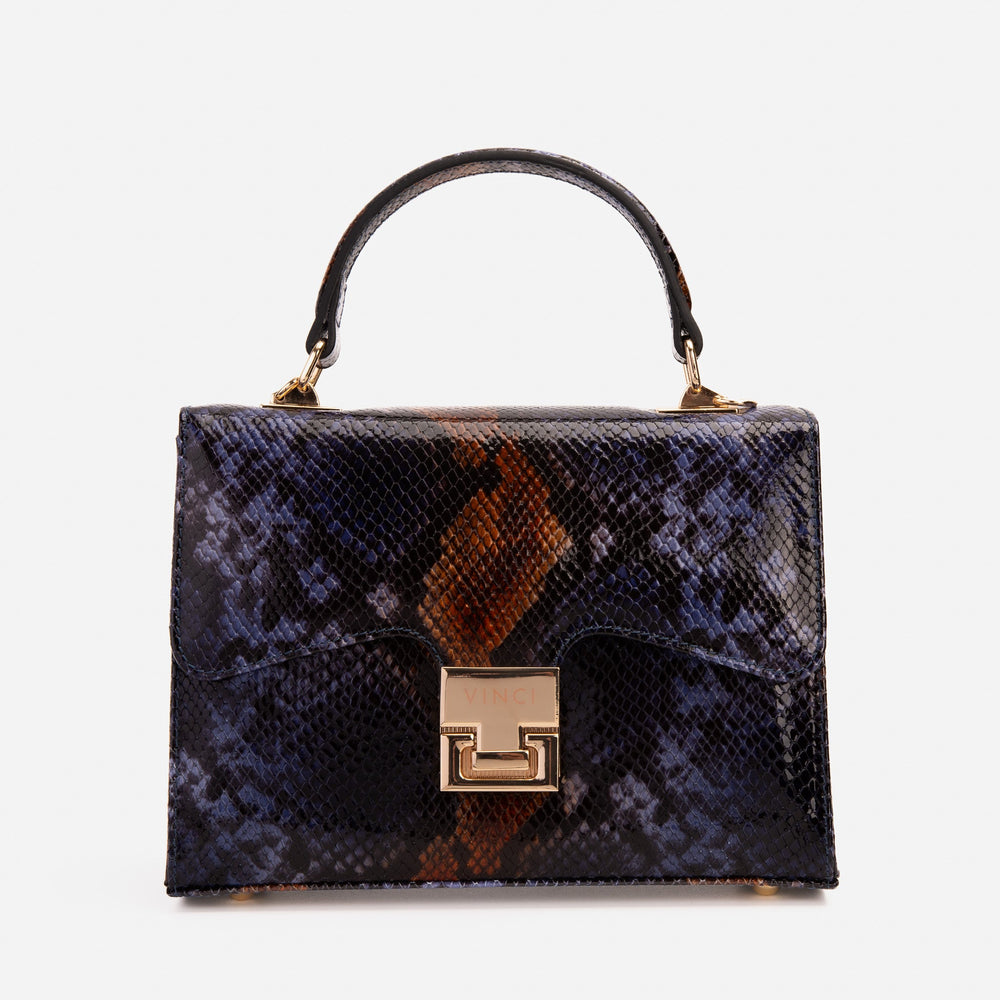 The Venezia Navy Blue Leather Snk Handbag Universal Fit