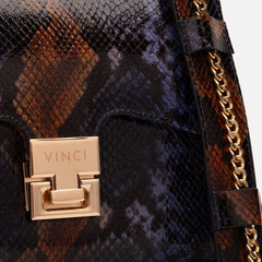 The Venezia Navy Blue Leather Snk Handbag Universal Fit
