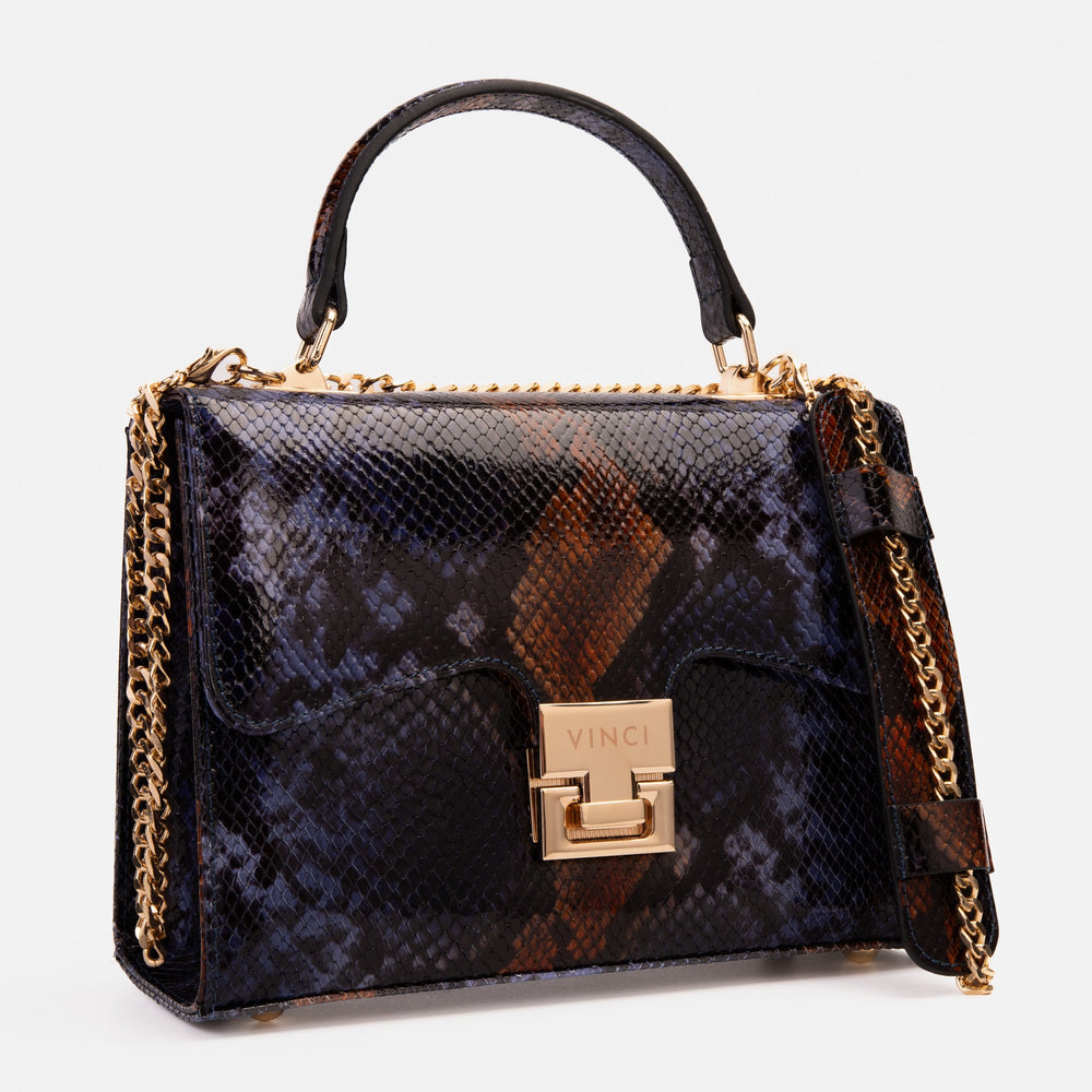 The Venezia Navy Blue Leather Snk Handbag Universal Fit