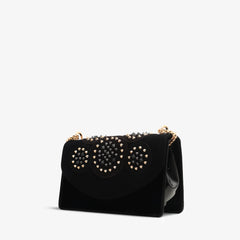 The Infanta Black Spike Leather Handbag For Sale