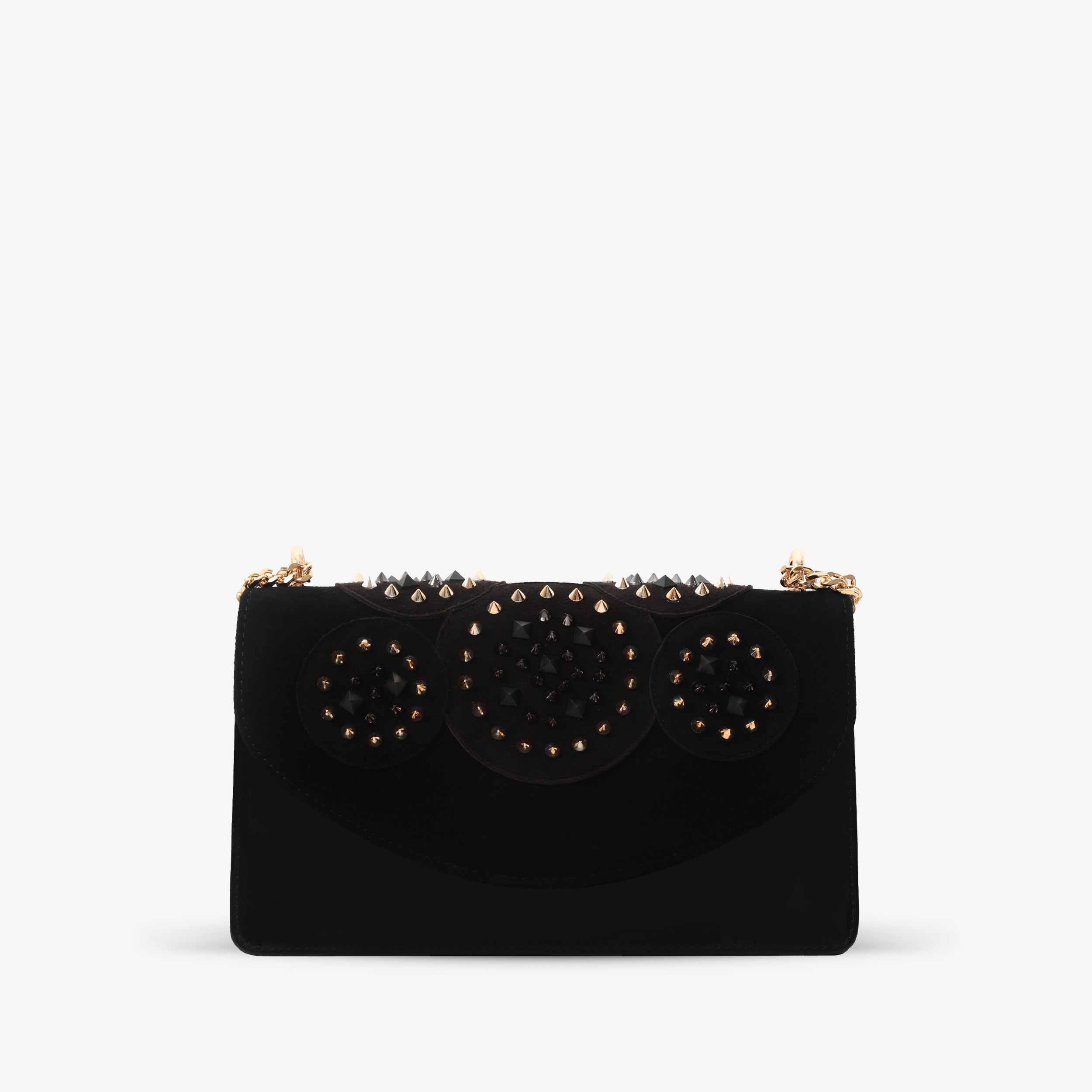 The Infanta Black Spike Leather Handbag For Sale