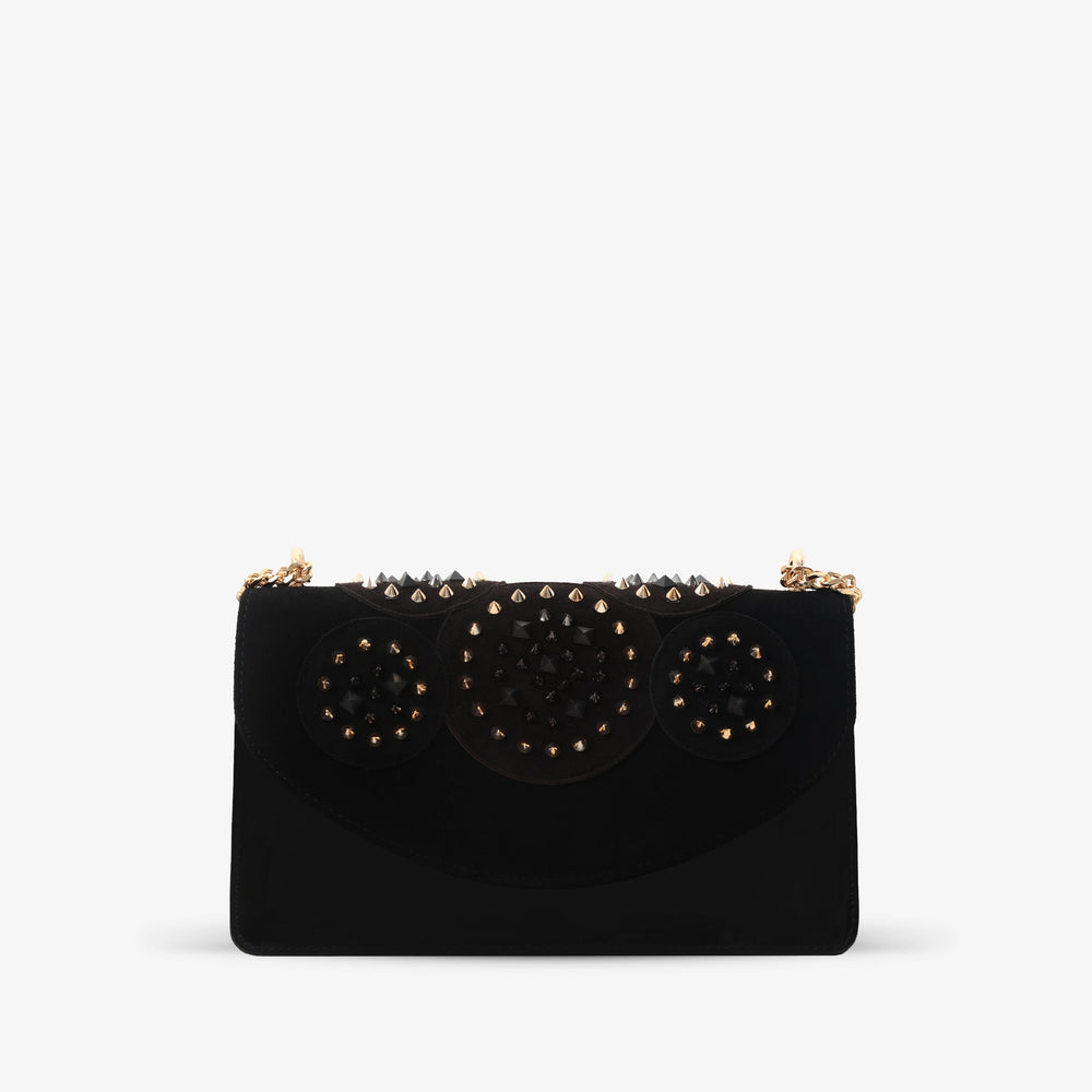 The Infanta Black Spike Leather Handbag For Sale