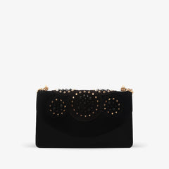 The Infanta Black Spike Leather Handbag For Sale
