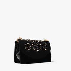 The Infanta Black Spike Leather Handbag For Sale
