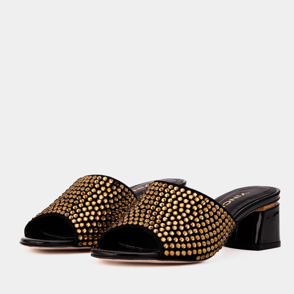 The Ailano Gold Glitter Leather Sandal Exclusive Style