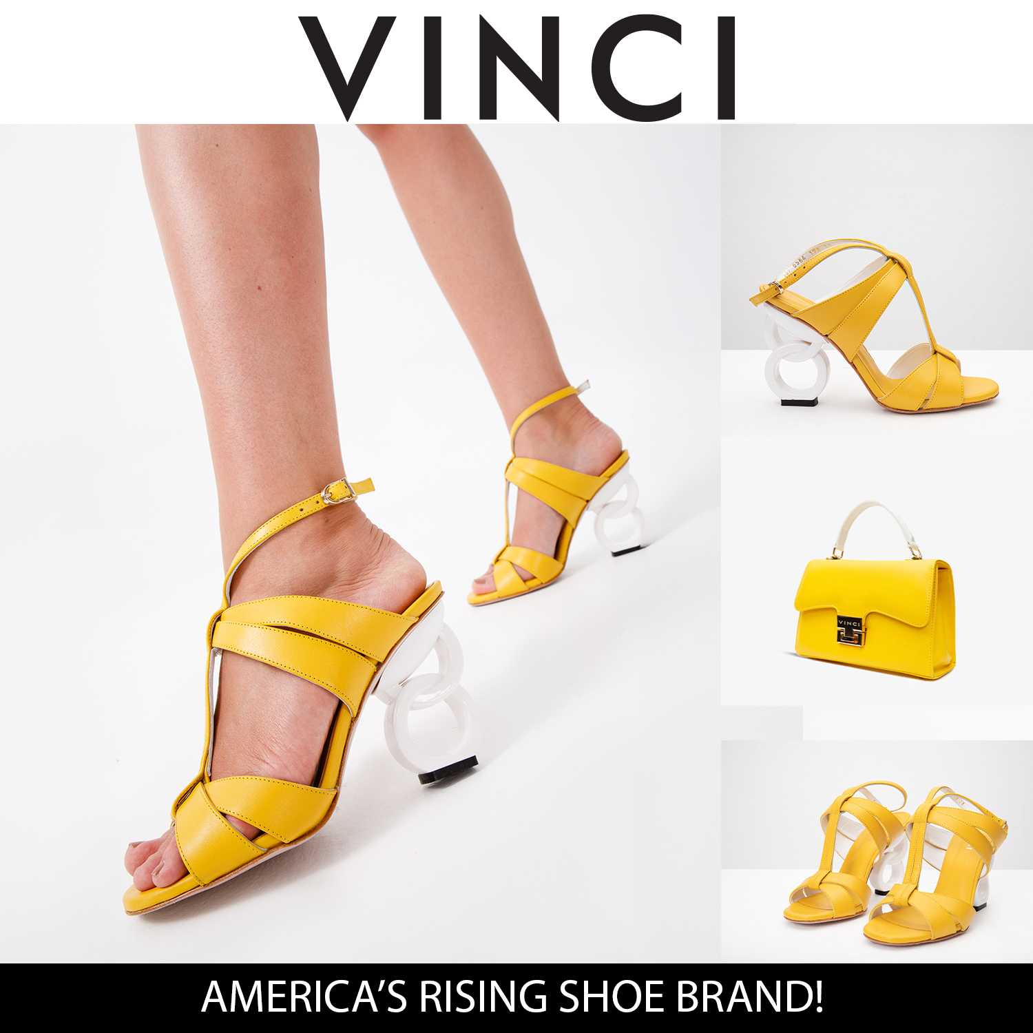 The Duffryn Yellow T-Strap Leather Sandal On Sale