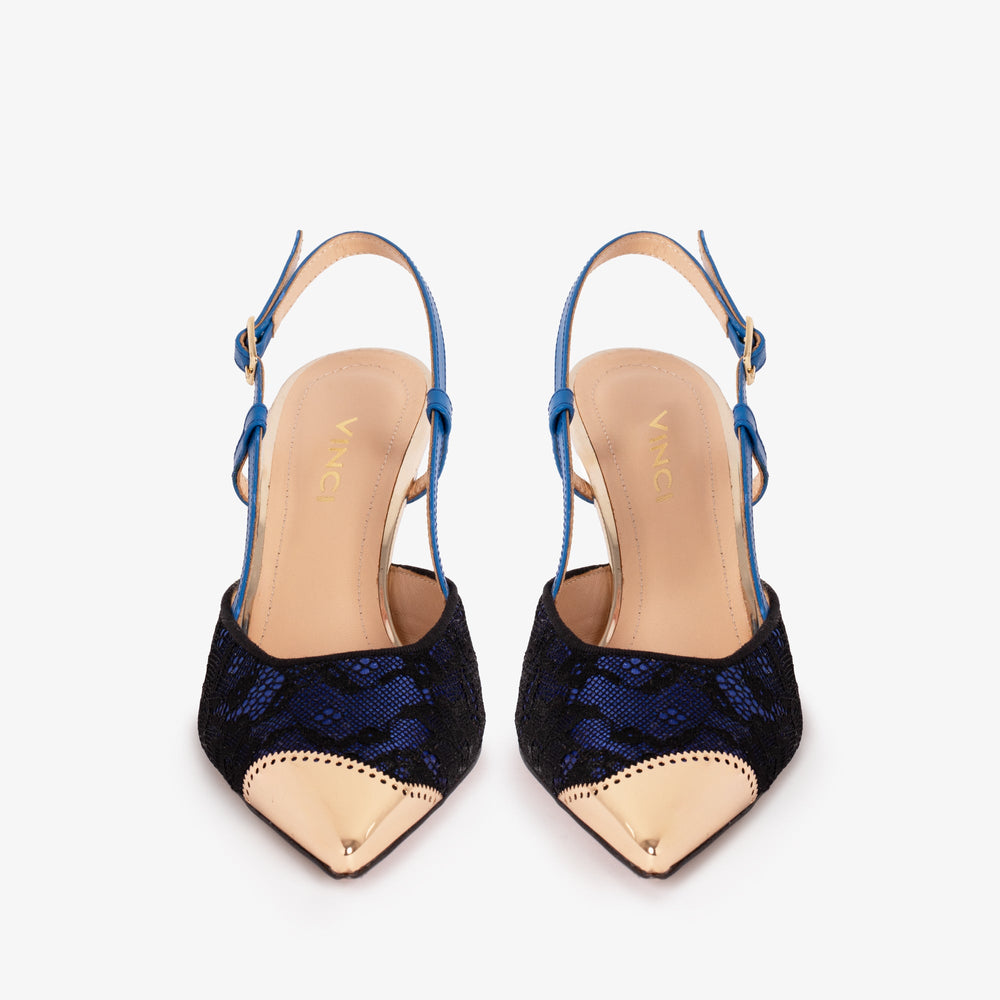 The Bali Sax Blue Leather Slingback Sandal All New