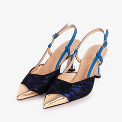 The Bali Sax Blue Leather Slingback Sandal All New