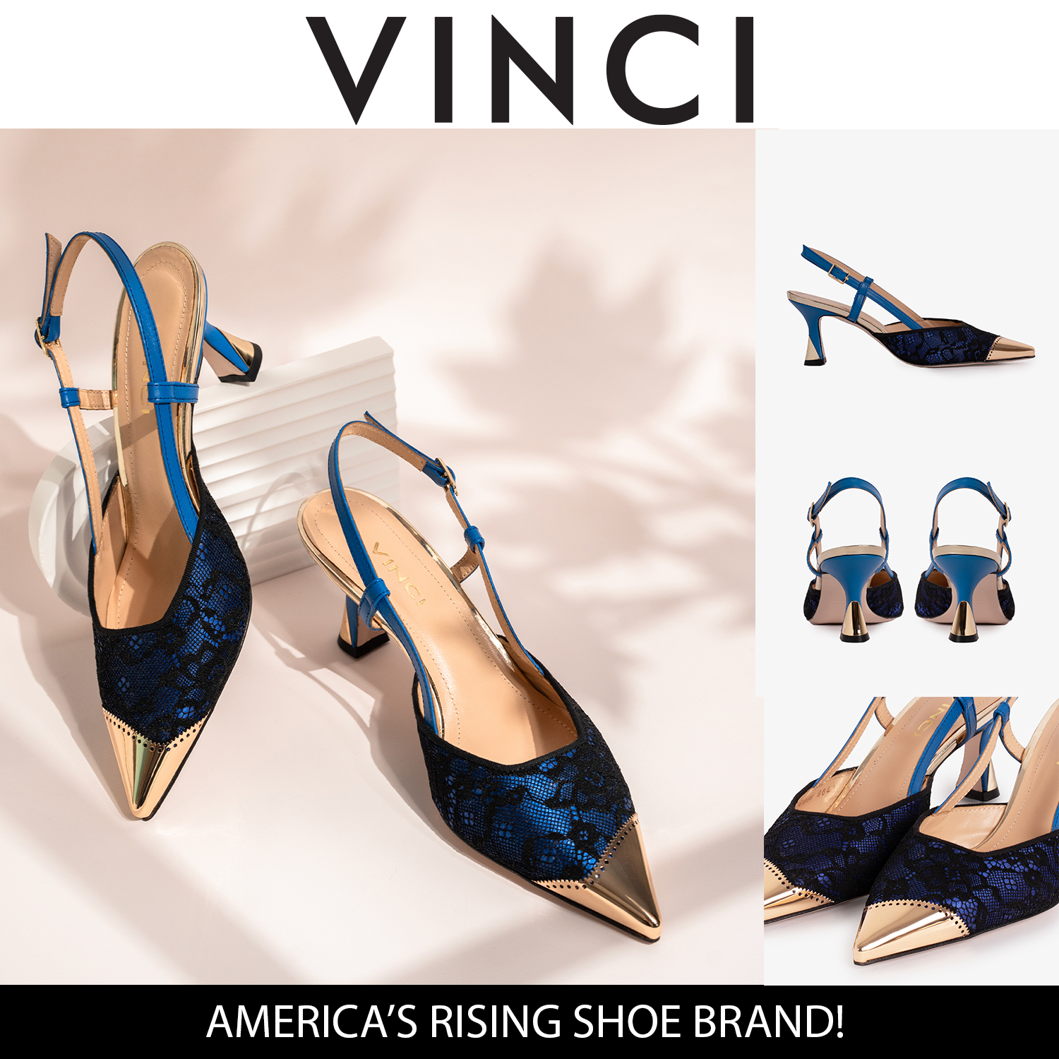The Bali Sax Blue Leather Slingback Sandal All New