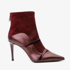 The Manila Burgundy Leather Ankle Boot On Sale