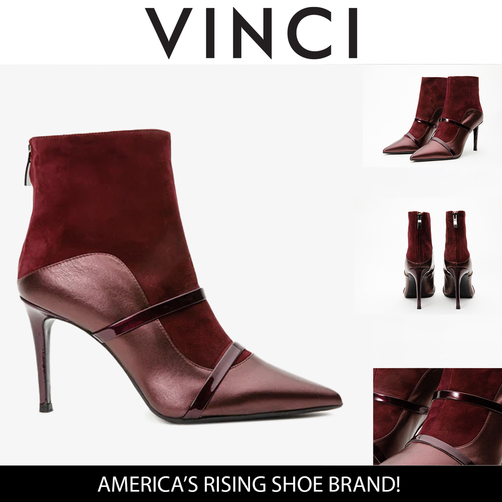 The Manila Burgundy Leather Ankle Boot On Sale