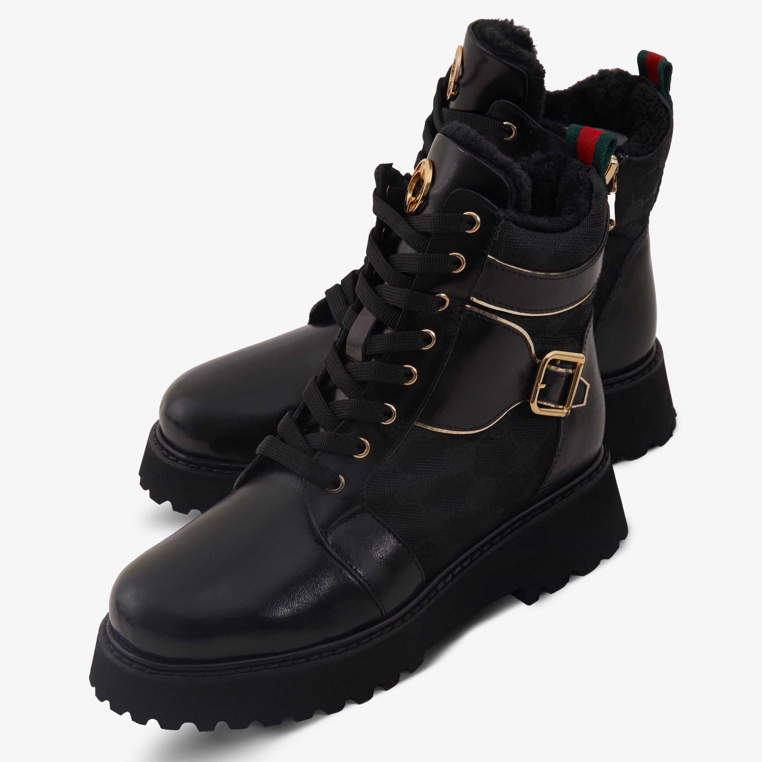 The Boston Black Leather Lace-Up Ankle Boot With a Side Zipper All New