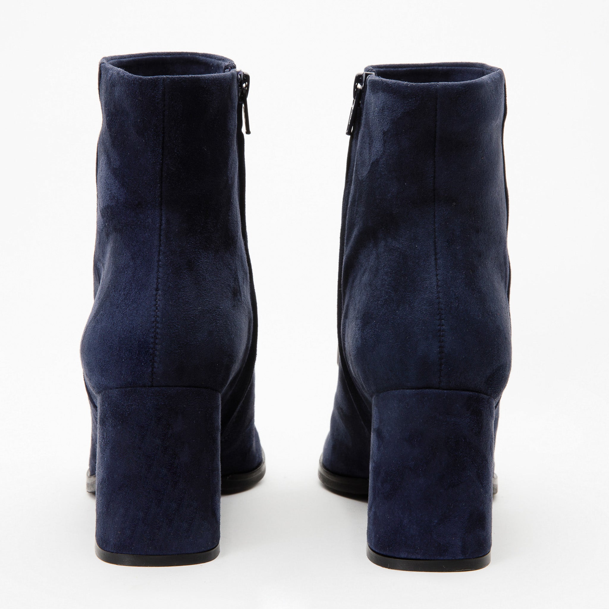 The Luksor Navy Blue Suede Leather Block Heel Boot Fine Craftsmanship