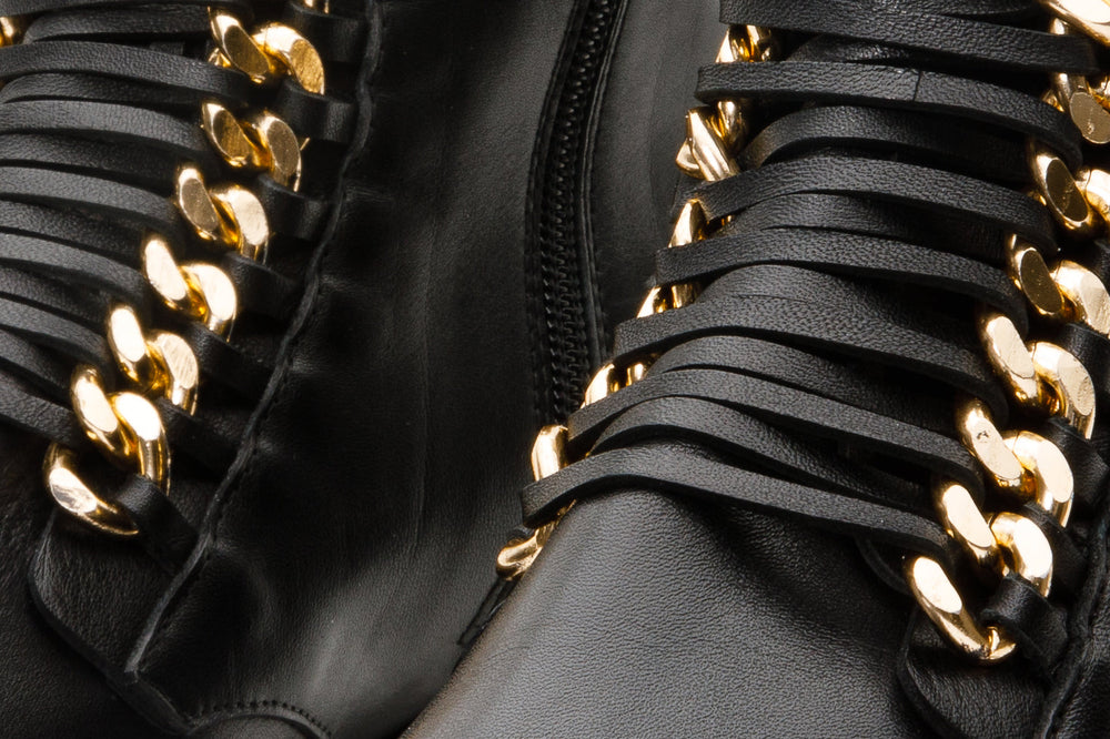 The Tuna Black Leather Mid Calf Boot Exclusive Style
