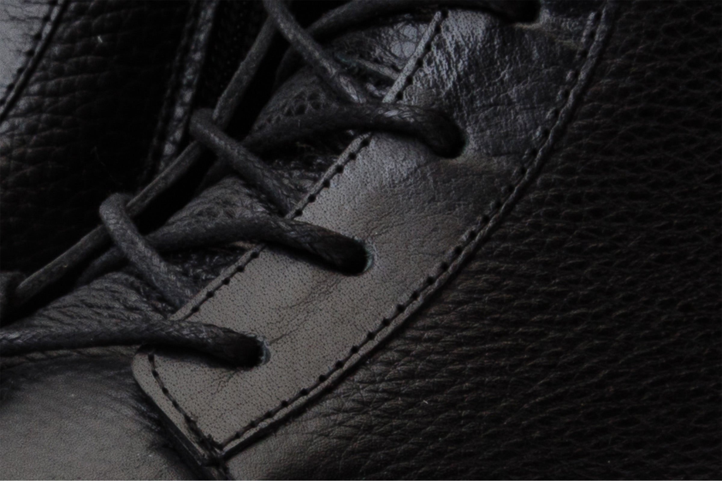 The Yildiz Black Leather Lace-Up Ankle  Boot With a Side Zipper Universal Fit
