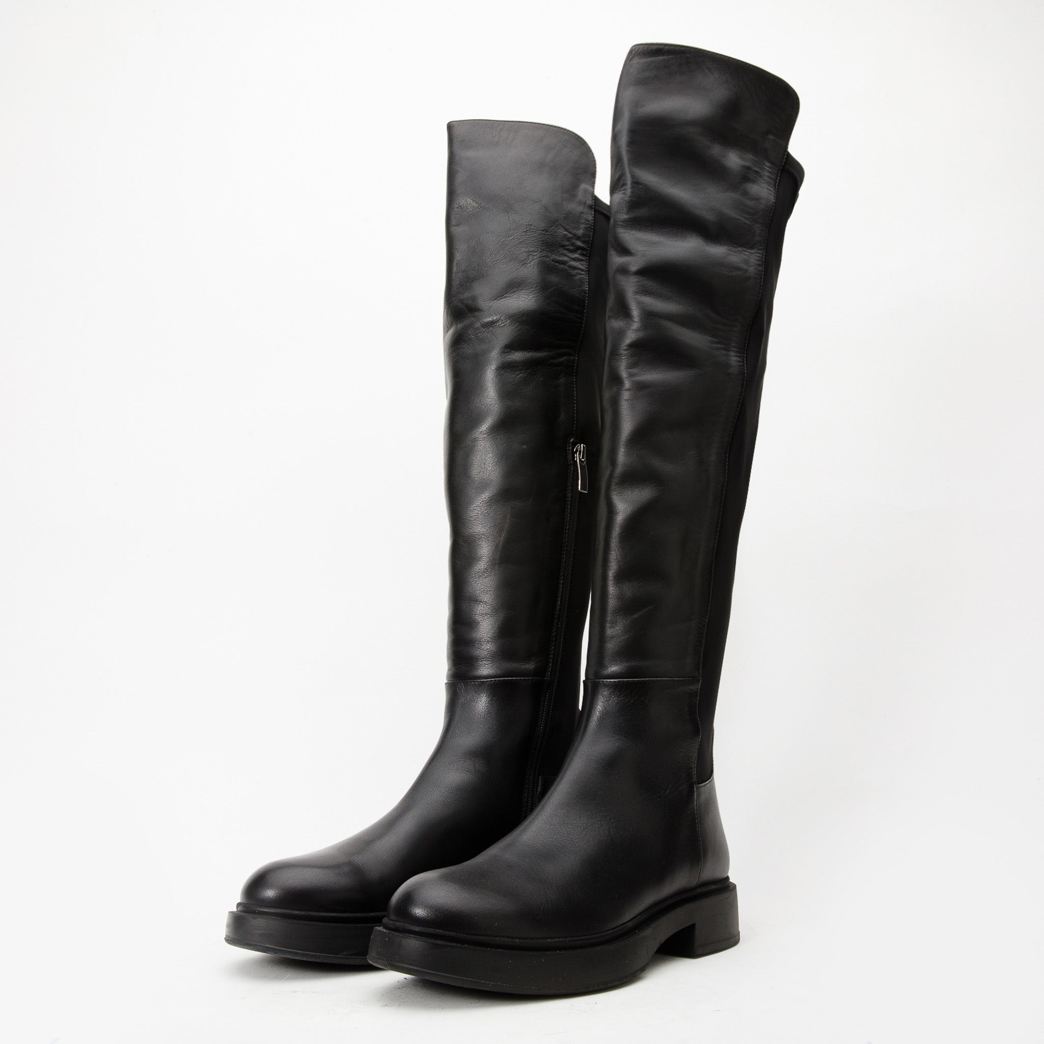 The Harmony Belle Black Leather Knee High Boot Exclusive Style