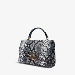 The Venezia Black White Leather Handbag All New