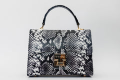 The Venezia Black White Leather Handbag All New