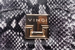 The Venezia Black White Leather Handbag All New