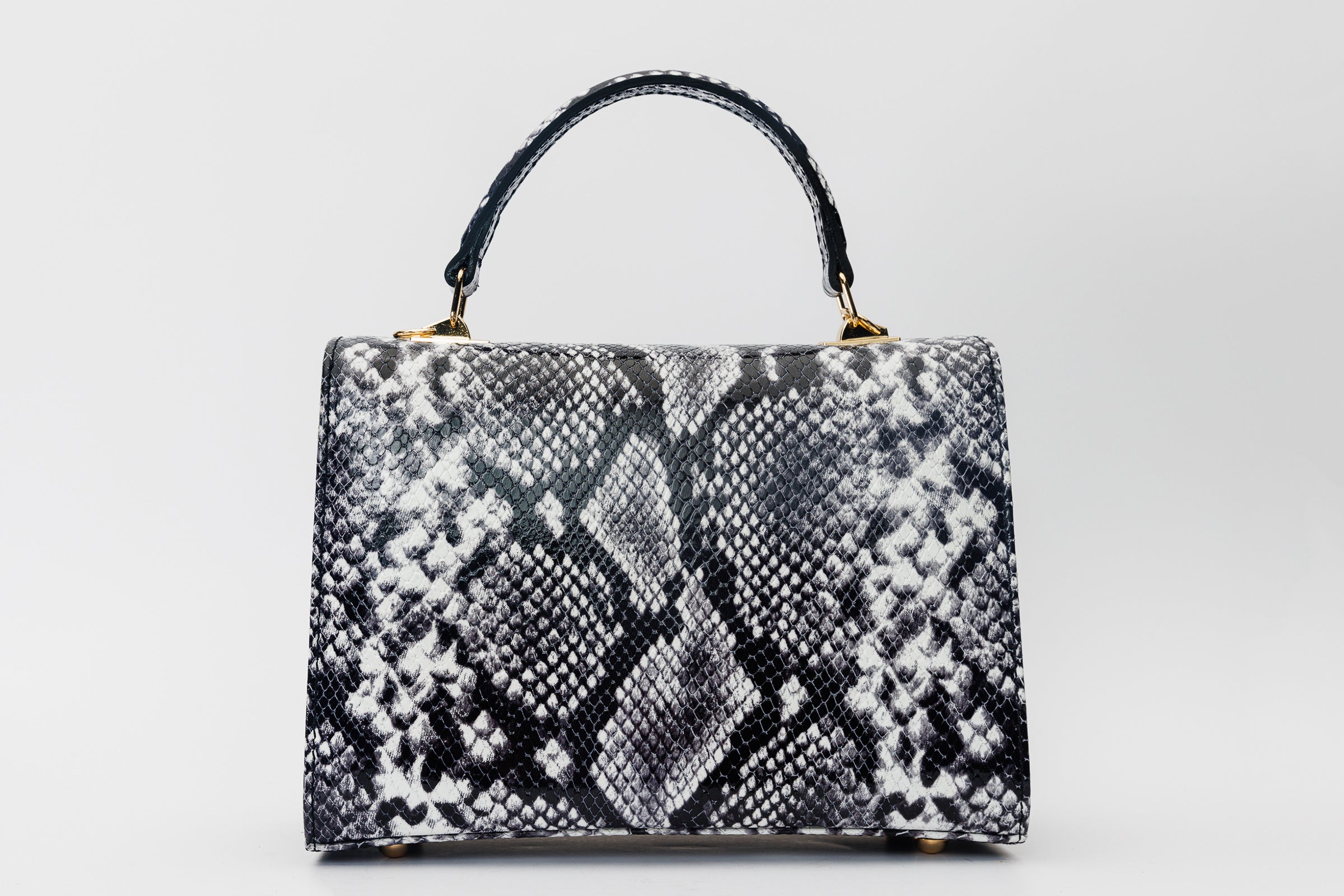 The Venezia Black White Leather Handbag All New