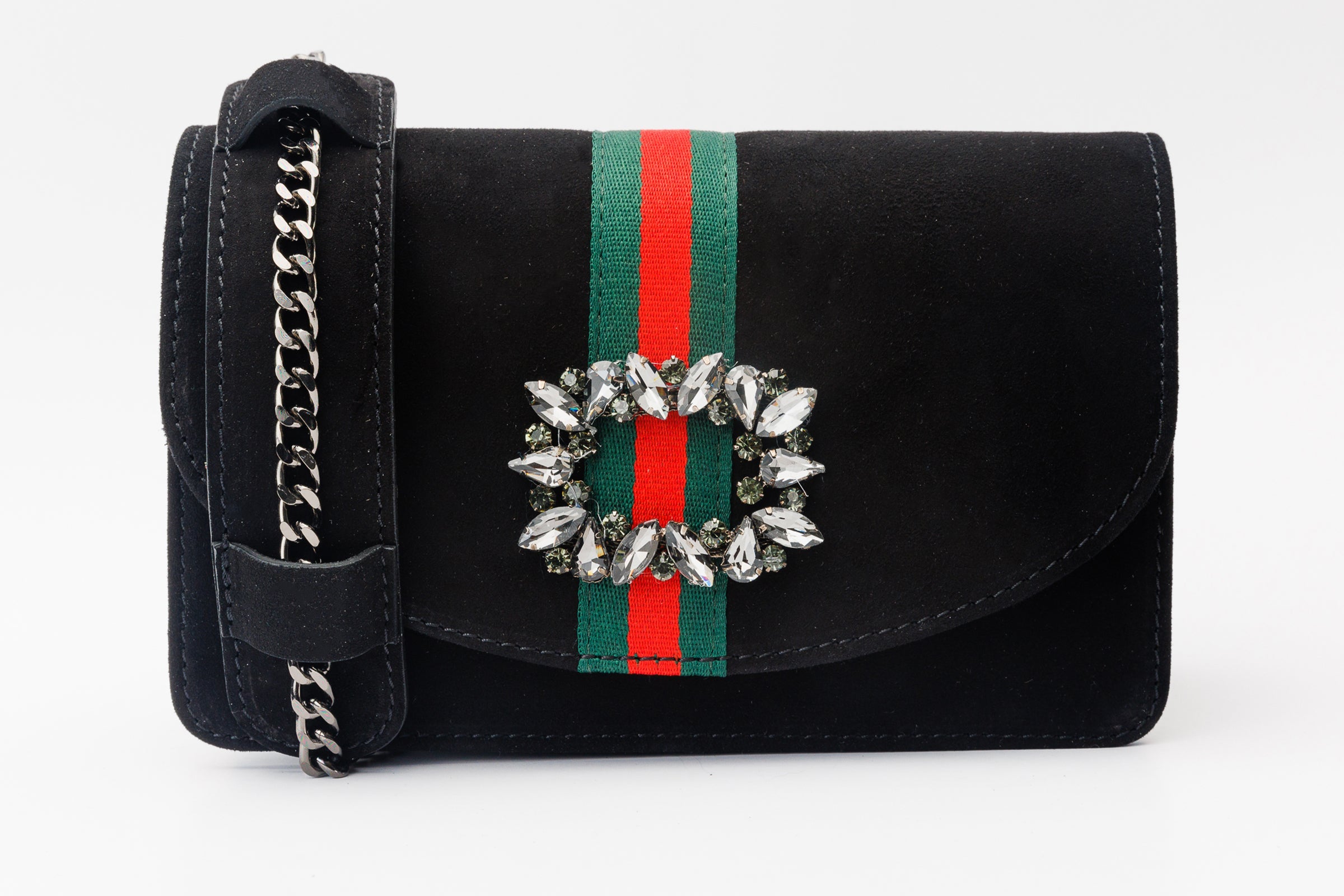 The Afega Black Suede Leather Handbag Fine Craftsmanship