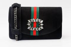 The Afega Black Suede Leather Handbag Fine Craftsmanship