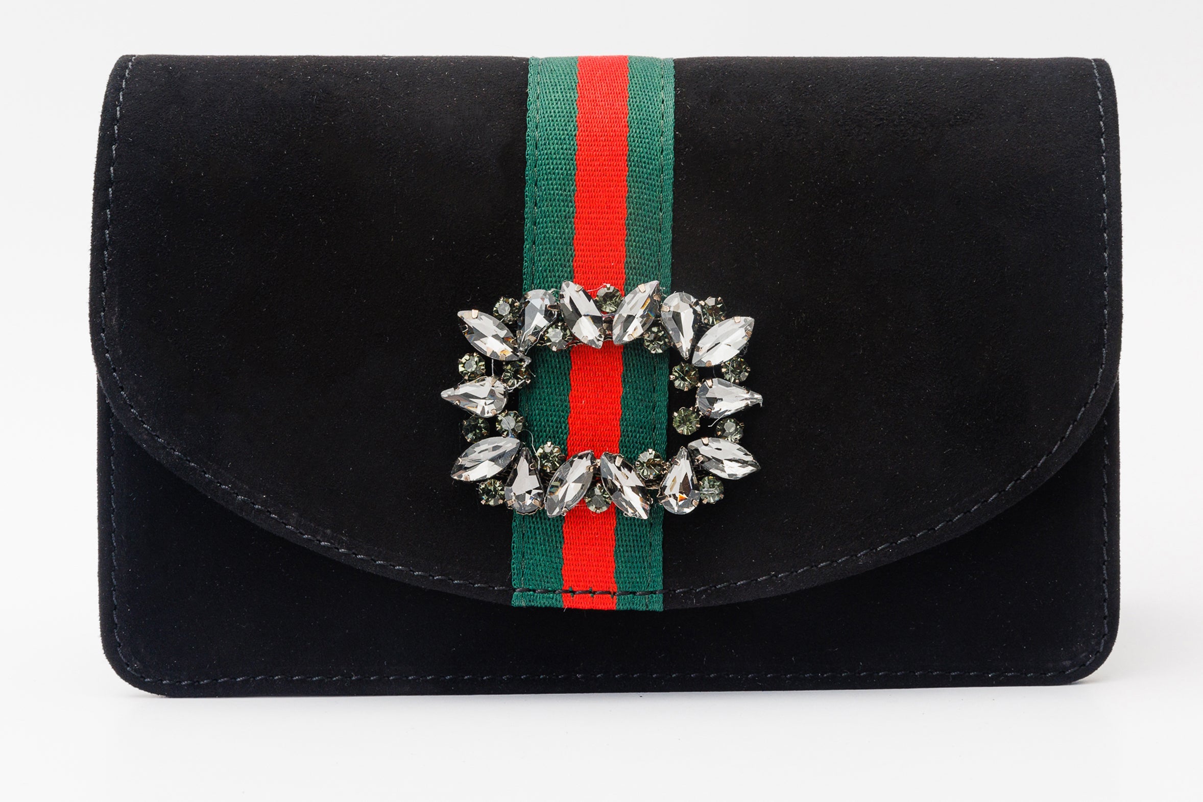 The Afega Black Suede Leather Handbag Fine Craftsmanship