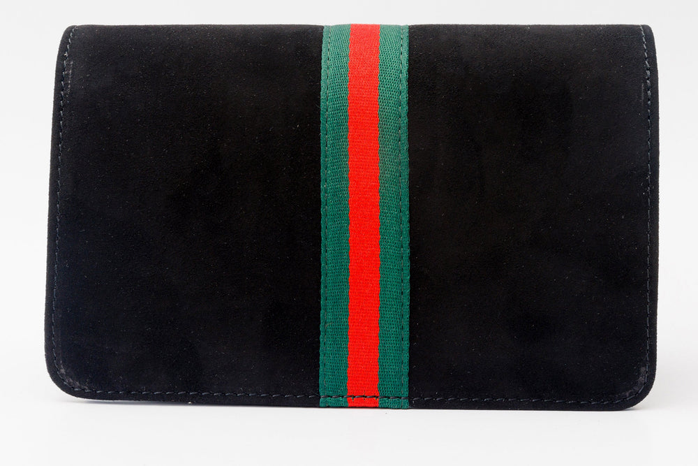 The Afega Black Suede Leather Handbag Fine Craftsmanship