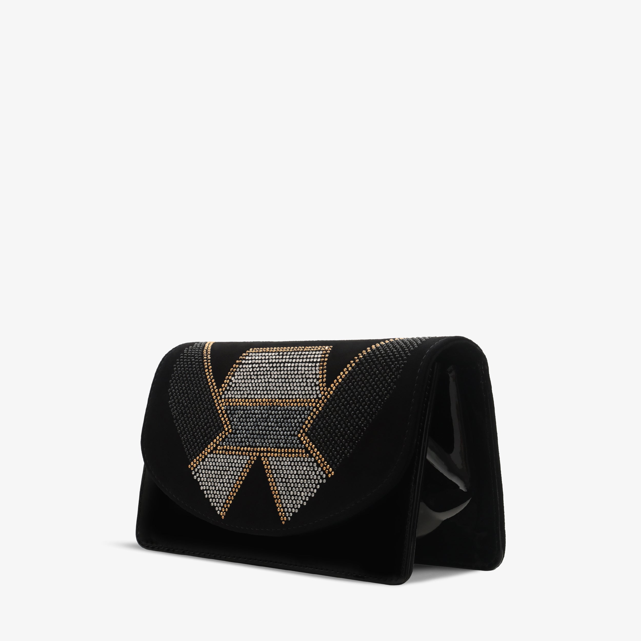 The Magnolia Black Glitter Leather Handbag For Sale