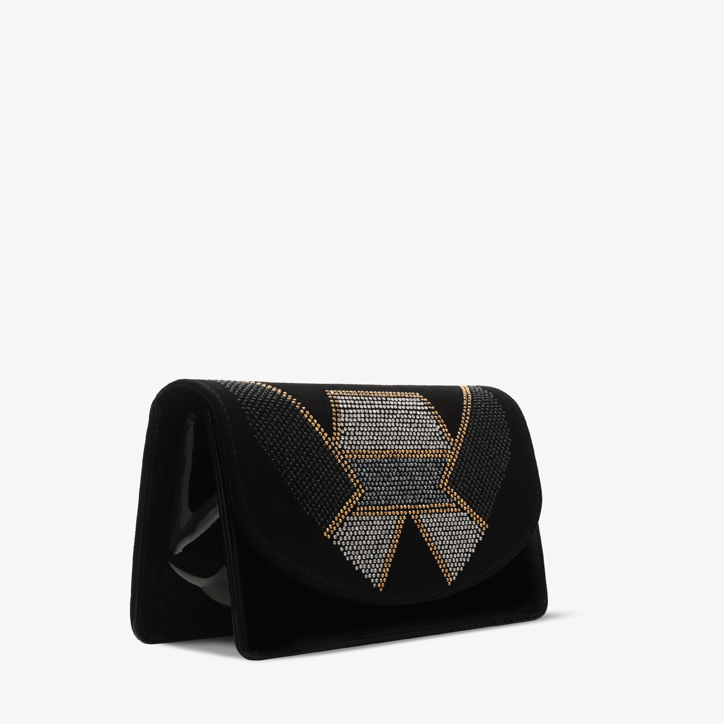 The Magnolia Black Glitter Leather Handbag For Sale