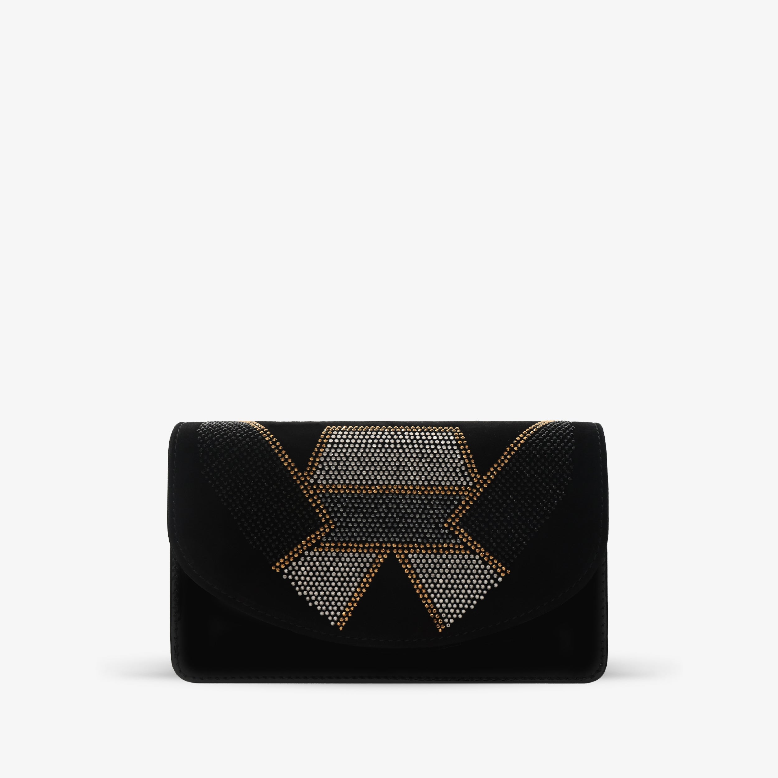 The Magnolia Black Glitter Leather Handbag For Sale