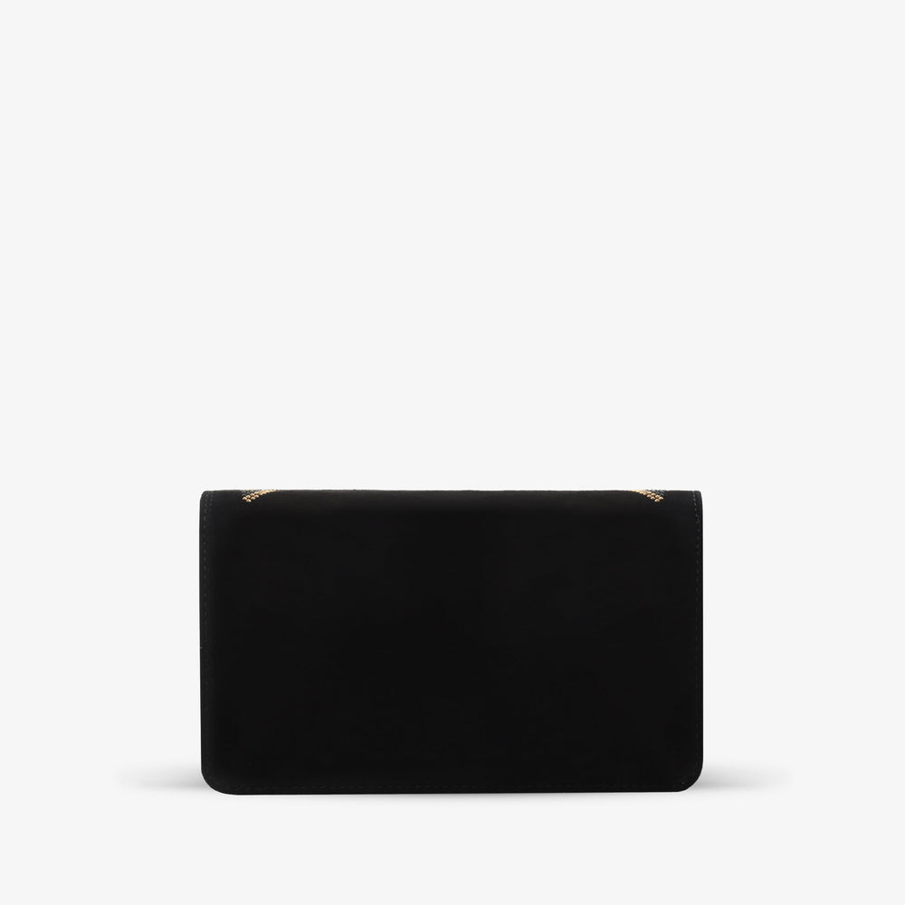 The Magnolia Black Glitter Leather Handbag For Sale