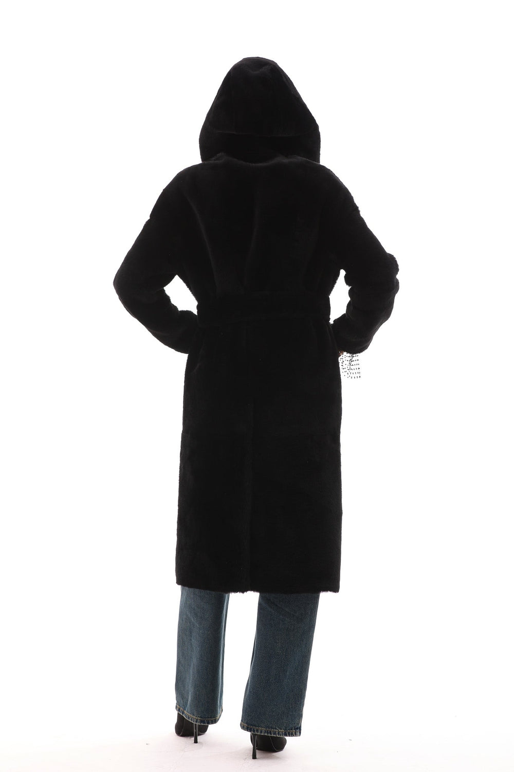 The Virella Reversible Hooded Shearling Leather Jacket On Sale