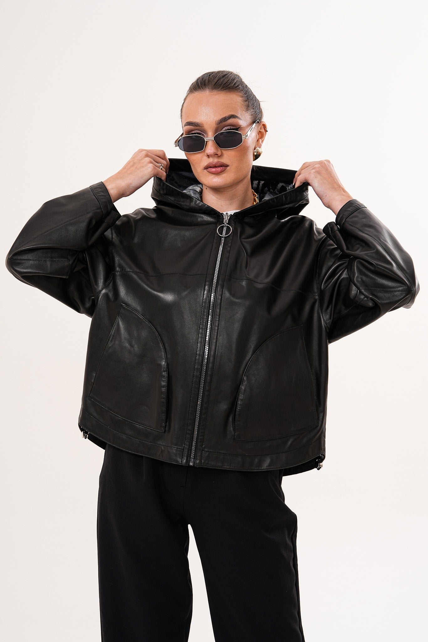 The Calyra Reversible Leather Jacket – Black Fine Craftsmanship