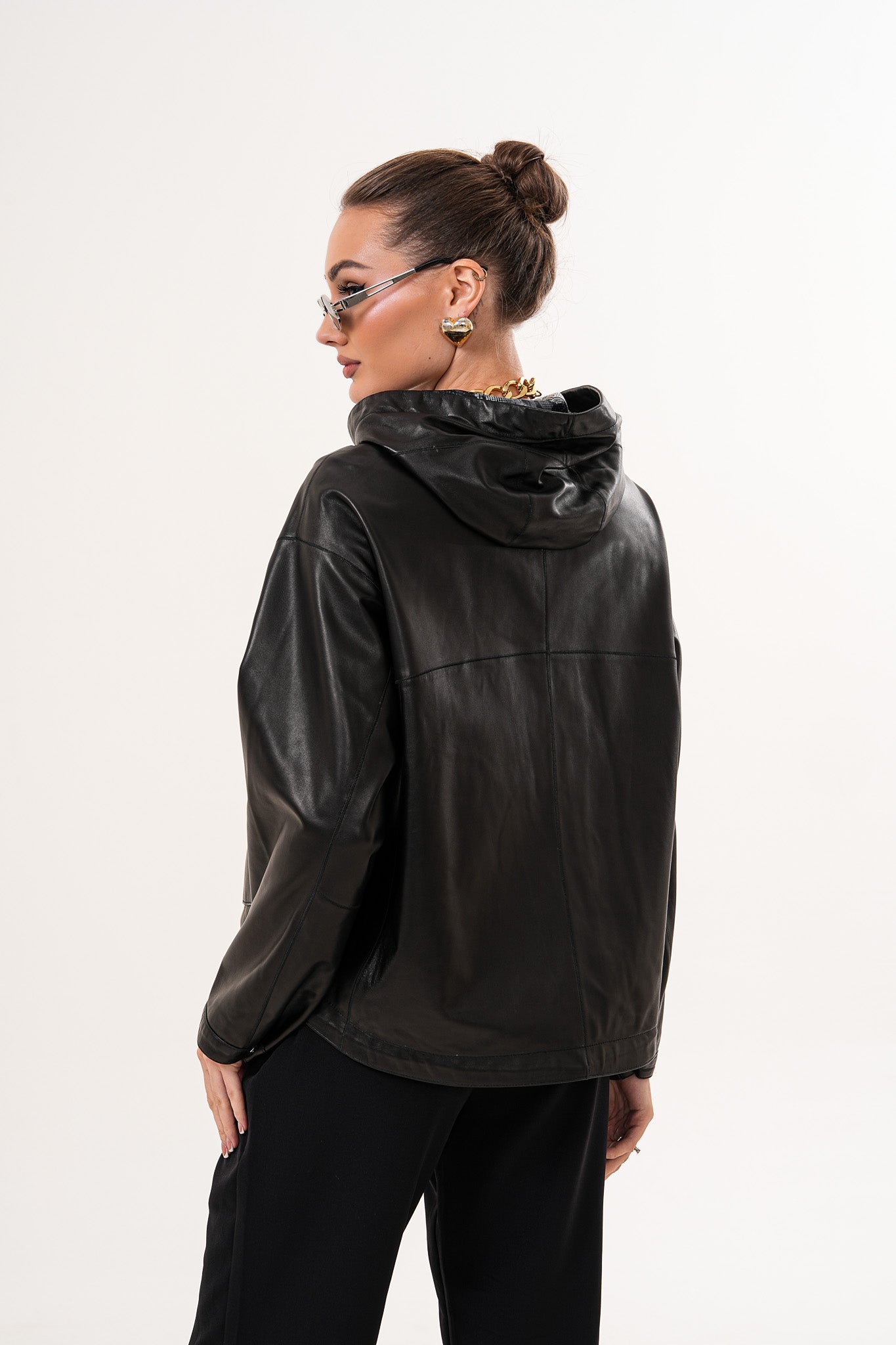 The Calyra Reversible Leather Jacket – Black Fine Craftsmanship
