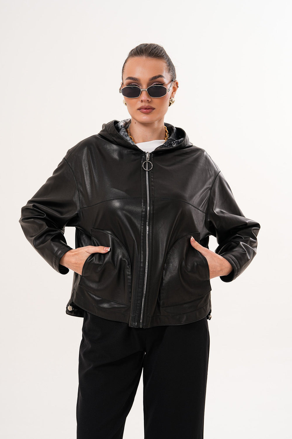 The Calyra Reversible Leather Jacket – Black Fine Craftsmanship