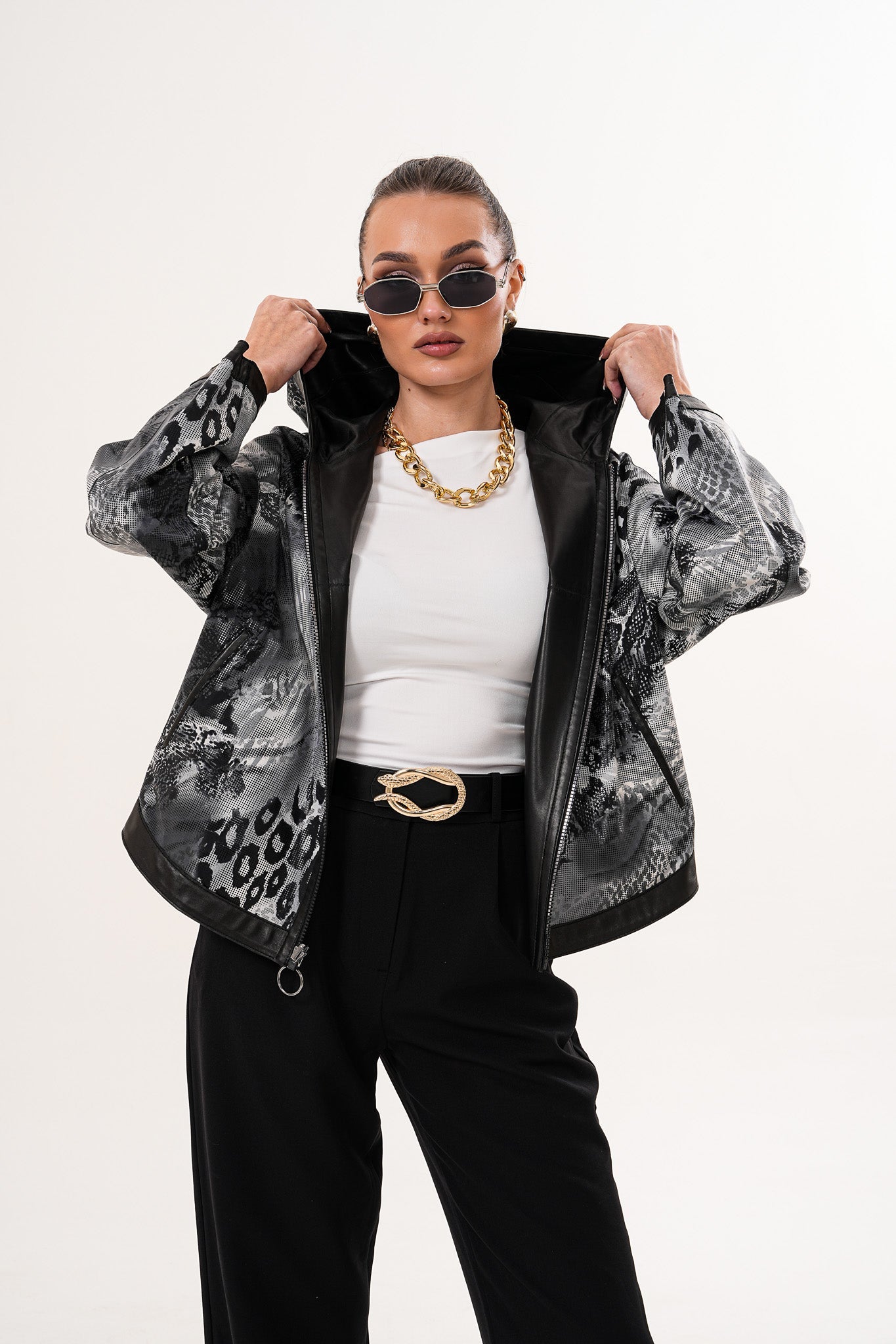 The Calyra Reversible Leather Jacket – Black Fine Craftsmanship