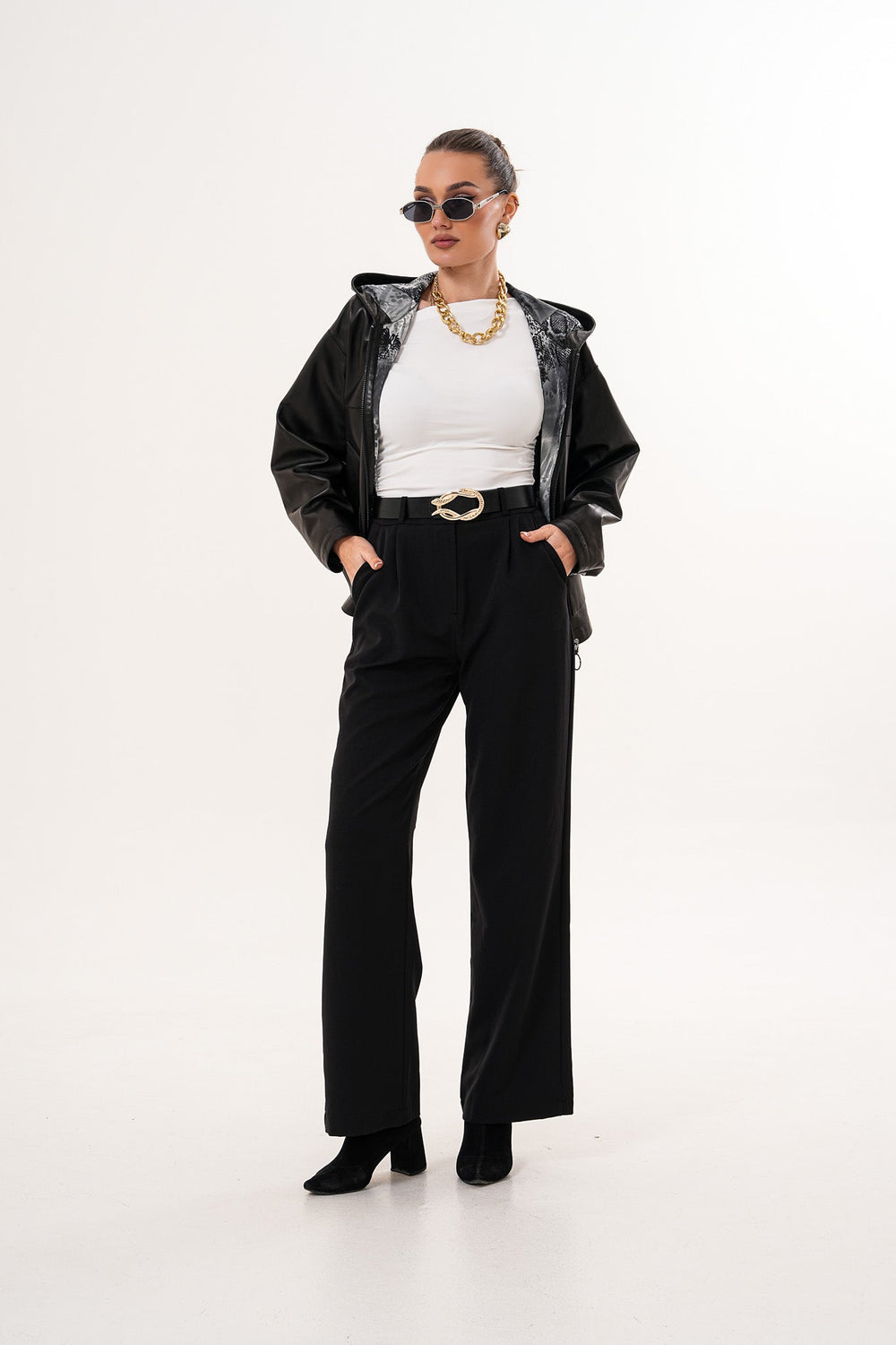 The Calyra Reversible Leather Jacket – Black Fine Craftsmanship