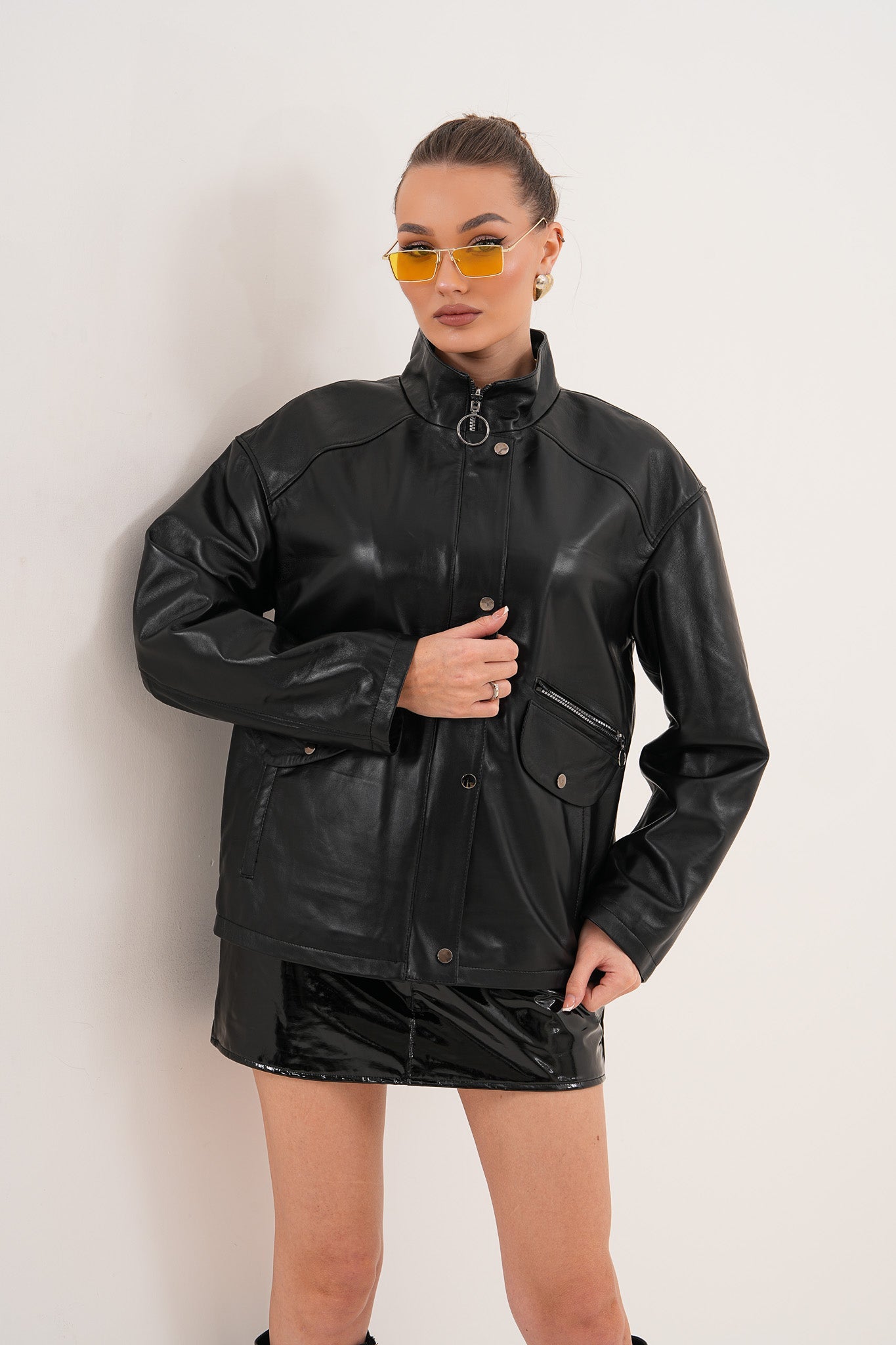 The Nox Black Leather Jacket Universal Fit
