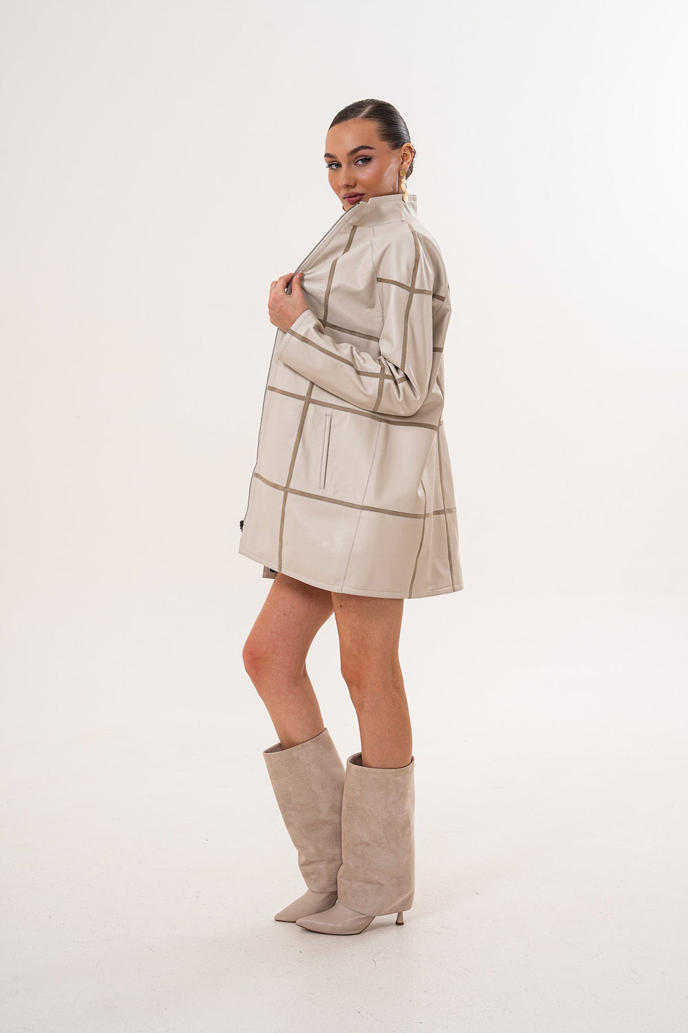 The Prado Reversible Cream  Leather Jacket Fine Craftsmanship