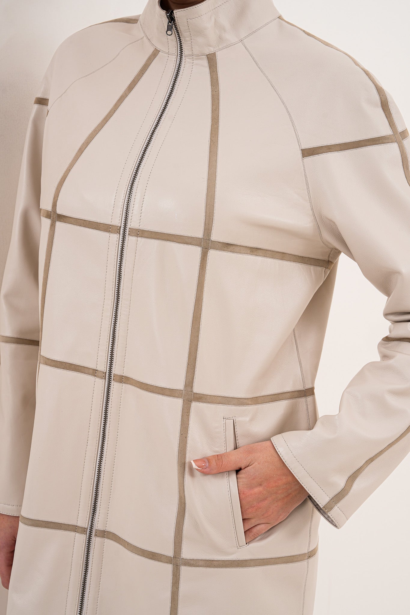 The Prado Reversible Cream  Leather Jacket Fine Craftsmanship